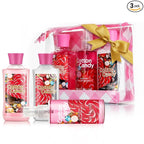 Bath and Body Gift Set, Cotton Candy Scented, 3-Piece Travel Size Collection, Shower Gel, Body Lotion, Body Mist, 3 Fl Oz Each (Cotton Candy)
