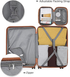 Kono Carry On Luggage Set Lightweight Airline Approved Carry On Suitcase with TSA Lock Spinner Wheels Durable Luggage Hardside Apricot Blue