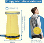 Upgraded Thickened Collapsible Stool, Portable Folding Stool Chair Lightweight But Sturdy Foldable Camping Stool, Retractable Telescopic Seat for Picnics Fishing Hiking BBQ (2, Yellow)