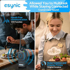 eSynic 3-Pack Professional Walkie Talkies - 5KM Long Range 16CH Durable Two-Way Radios with VOX- Includes 3 Headsets & LED Light, Rain-Resistant for Job Site/Camping/Hiking (3 Pack Family Set)