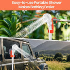 Portable Shower for Camping, 7800mAh Rechargeable Camping Shower with 3 Spray Modes, IPX7 Waterproof Portable Shower Pump for Outdoor, Hiking, Travel, Car, Pet-Long-Lasting Battery & Powerful Suction