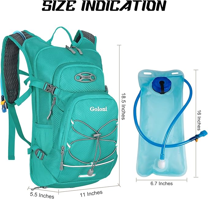 Hydration Backpack,Lightweight Hiking Backpack with 2L Water Bladder,Water Backpack for Biking, Running, Festival