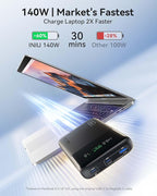 INIU 140W Power Bank, 25000mAh High Capacity Laptop & Phone Small Portable Charger, Fast Charging Flight Cruise Ship Family Essentials Traveling Powerbank for College Students Teen Boys Girls, Yellow