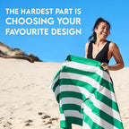 Dock & Bay Beach Towel - Quick Dry, Sand Free - Compact, Lightweight - 100% Recycled - Includes Bag - Cabana - Cancun Green - Large (160x90cm, 63x35)