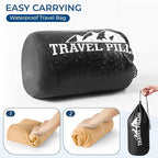 Travel Pillow Memory Foam Pillows, Ergonomic Wave Cervical Neck Pillow for Neck Pain Relief, Compressible Medium Firm Side Sleeper Pillow, Ideal for Camping, Office, Home & Bed (Orange, S)