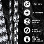 TECEUM 5/32" Paracord Rope 1000 – 1000ft / 200ft / 100ft / 50ft – Tactical Parachute Cord 4mm – 45+ Colors – Nylon String for Survival & Camping Gear – Stripe Cord for Survival – Utility Rope