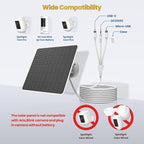 FlexSolar 2 Pack 6W Solar Panel for Security Camera Outdoor, 5V USB Solar Charger Compatible with Rechargeable Battery Powered Cam, Camera with IP67 Waterproof, 9.8ft Cable, 360° Adjustable Bracket