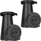 2 Pack Collapsible Stool, 400lbs Max Weight, Lightweight But Sturdy, Portable Retractable Folding Telescoping Foldable Camping Stool for Adults Outdoor Fishing Hiking BBQ