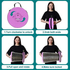 ALEVMOOM Upgraded Portable Collapsible Stool with Cushion,Telescoping Folding Stool for Adults,Yet More Sturdy Camping Stool with Load Capacity 1000lbs,for Outdoor Garden Hiking BBQ