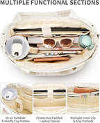 Puffer Tote Bag for Women, Lightweight Puffy Work Handbag Teacher Nurse Quilted Shoulder Bag for School Travel Gym