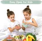 12oz Insulated Vacuum Food Jar with Buckle Lid Wide Mouth Soup Thermo for Hot Food Kids Leakproof Stainless Steel Lunch Container (Mint, 12OZ)