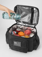 QT&QY Tactical Lunch Bag for mens Military heavy duty lunch box work Leakproof insulated Durable Thermal Cooler Bag for Adult Meal for Office Camping Picnic Pail MOLLE Webbing Black