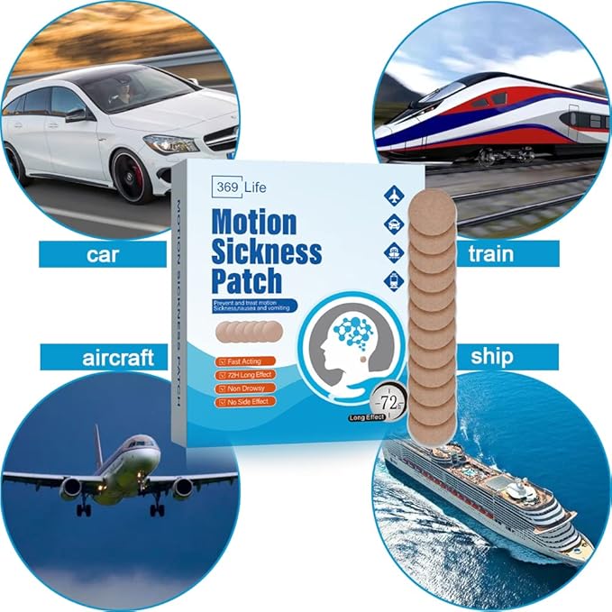Motion Sickness Patches, Sea Sickness Patch for Cruise - Adults and Kids (30 Count - Pack of 1)