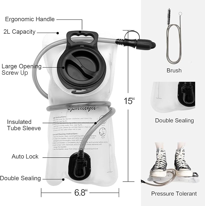 Hydration Bladder 2L-3L Water Storage Bag Reservoir,Military Hydration Pack Replacement for Hiking Biking Climbing Cycling Running Camping Backpack