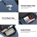 MOSISO Sling Backpack,Canvas Crossbody Hiking Daypack Bag with Anti-theft Pocket, Steel Blue