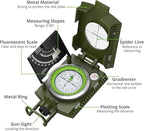 Proster IP65 Compass Hiking Survival - Lensatic Sighting Compass for Camping Navigation, Compass with Clinometer & Carry Bag for Camping Hunting Hiking Geology Activities