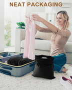 FantasyLife Shoe Bags for Travel, Washable Dust Bags for Storage & Packing, Flannel Shoe Pouch with Drawstring Closure for Purses, Handbags, Shoes & Toys (2, Black Beauty, 17.3"x12.6")