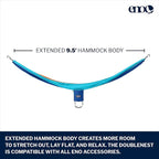 ENO DoubleNest Hammock - Lightweight, Portable, 1 to 2 Person Hammock - for Camping, Hiking, Backpacking, Travel, a Festival, or The Beach - Aqua/Sapphire/Amber