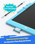 TEKFUN LCD Writing Tablet for Kids, 10-inch Coloring Drawing Pad, Mess Free Doodle Board, Airplane Travel Toys for Boys and Toddlers, Road Trip Essentials, Gifts for 3 4 5 6 7 8 Year Old Girls(Blue)
