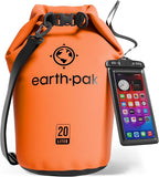 Earth Pak Waterproof Dry Bag - Roll Top Waterproof Backpack Sack Keeps Gear Dry for Kayak with Waterproof Phone Case