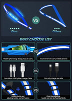 LED Reflective Belt Sash for Walking at Night, Night Running Safety Gear High Visibility Rechargeable LED Light Up Running Belt for Runners Walkers Men Women