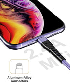 CyvenSmart (3 Pack) Long iPhone Charger 3ft for [MFi Certified], 3 Foot Lightning Cable Fast Charging Cord 3 Feet for iPhone 12/12 Pro/11/11 Pro/11 Pro Max/XS/XS Max/XR/X/8/8 Plus/7/7 Plus/6 Lavender