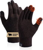 Merino Wool Gloves for Women Men, Touch Screen Warm Glove Liners Thermal Soft Knit Lining for Winter Running Hiking
