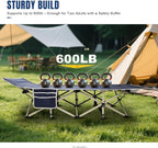 YELLOW JACKET Camping Cot with Mattress for Adults, Folding Sleeping Cot 600lbs Max Load, Portable Camping Cot with Carry Bag, 28" Wide Cot for Camping, Home,Office,Travel (Blue)