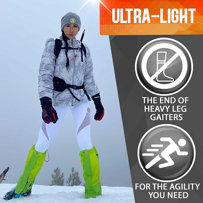 Pike Trail Adjustable Leg Gaiters - Lightweight, Waterproof - Leg Guards for Men & Women - Hiking Essentials Ideal for Hunting, Trekking & Fishing - 1 Pair