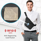 Anti Theft Crossbody Bags Sling Bag for Women Men Waterproof Wander Bag for Sports and Travel. (2.0BLACK, Large)