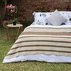 Thick Alpaca Wool Blanket Heavyweight for Camping Outdoors or Using Indoors | Soft Peruvian Alpaca Wool Blankets (Soft Camel/Ivory, Twin)