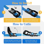 Ratchet Straps, 1.5 inch x 8.2 ft(4 Pack) Heavy Duty Tie Down Straps, Ratchet Tie Down Straps with Soft Loops-5,208 lbs (Blue)