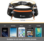 Number-one Running Belt with Water Bottles(2 x 175ML), Hydration Belt Waterproof Waist Pack Bag Fits iPhones Adjustable Sports Waist Pouch for Marathon Running Hiking Cycling