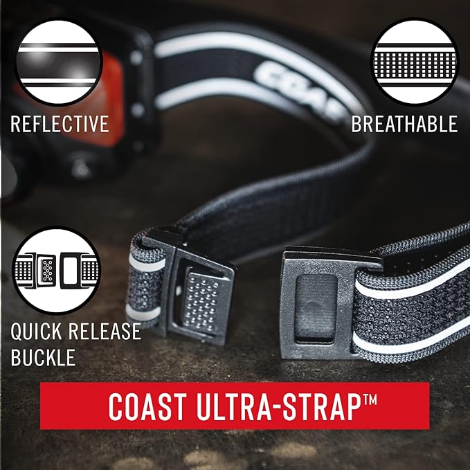 Coast WPH34R 2000 Lumen Waterproof Ultra Bright IP68 USB Rechargeable-Dual Power Headlamp, 6 Modes with Spot and Flood Beams, Blue/Black