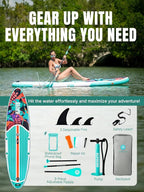 Niphean Inflatable Stand Up Paddle Board with SUP Accessories, Anti-Slip EVA Deck, 10’6’’ Inflatable Paddle Boards for Adults & Youth of All Skill Levels