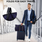 BALEINE 2PK Heavy Duty Garment Bag with Shoe Storage Travel Bag for Dresses, Suit, Coats Travel Essential (54", Blue)