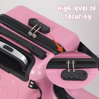 Kids Ride On Suitcase with Wheels, Scooter Luggage for Toddlers Travel, Durable Children's Suitcase for Boys & Girls Ages 2-15 Years Pink