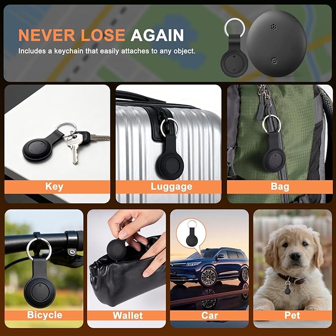 Air Tracker Tags, Bluetooth Tracker for Apple Find My, Keys Finder Tracking Tags Item Locator with Sounds Smart Tag Keys Item Finders Smart Tag for Keys, Kids, Pets, Bags, Luggage,Suitcases (1 Pack)