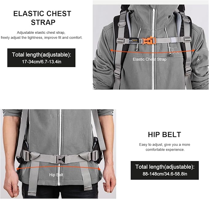 MOUNTAINTOP 80L Internal Frame Backpack for Man & Women Backpacking Hiking Backpack with Rain Cover