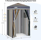 EAGLE PEAK Flex Ultra Compact 4x4 Pop-up Canopy, Sun Shelter, Changing Room, Portable Privacy Canopy Cabana for Pool, Fashion Photoshoots, or Camping, Brown Stripe