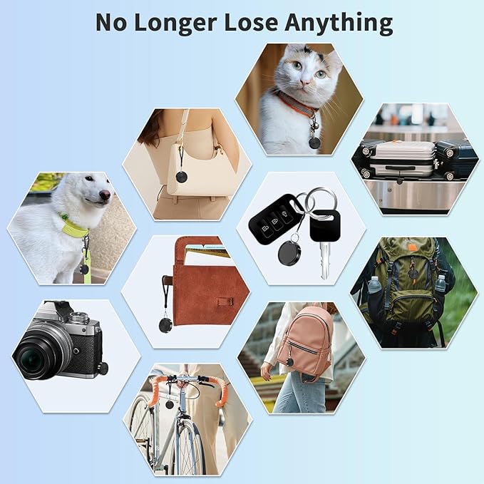 Tracker Tag for Android Luggage Tracker Tags Compatible with Google Find Hub App (Android Only) Bluetooth Tracker Key Finder and Item Locator for Wallets, Backpack, Suitcases-Black