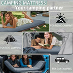 Sleeping Pad With Electric Pump: Self Inflating Sleeping Pad with 3.14" Ultra-thick Memory Foam & Built-in Pillow All Season Camping Mattress for Tent Travel Car - Self Inflating Air Mattress Grey