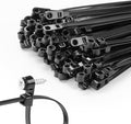 200 PCS 6 inch Black Zip Ties with Screw Hole 70lbs Mountable head Cable Ties Straps Multipurpose Heavy Duty Nylon Cable Zip Ties with Screw Mounting Hole