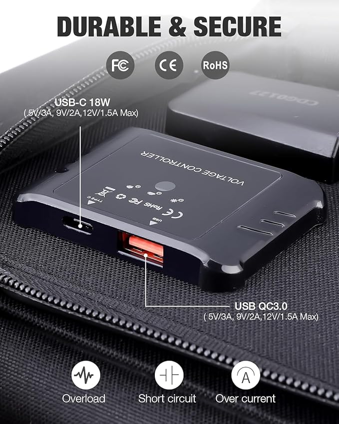 GRECELL 80W Portable Solar Panel, Foldable Solar Panel QC3.0 USB-A &Type-C Port,23% High Efficiency IP67 Waterproof Outdoor Cell Phone Solar Charger for Power Banks Tablets Outdoor Small Power Station