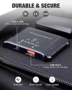 GRECELL 80W Portable Solar Panel, Foldable Solar Panel QC3.0 USB-A &Type-C Port,23% High Efficiency IP67 Waterproof Outdoor Cell Phone Solar Charger for Power Banks Tablets Outdoor Small Power Station