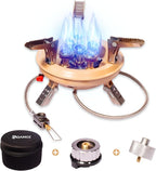 Roamix 54,500 BTU Multi-Fuel Portable Camping Stove – 16,000W Collapsible Windproof Burner with Fuel Canister Adapter & Carrying Case for Outdoor Cooking, Backpacking & Emergency Use