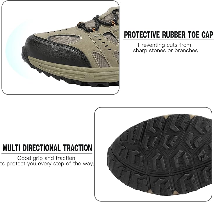 Kricely Men's Trail Running Shoes Non Slip Hiking Shoes Tennis Shoes Fashion Sneakers Workout Footwear