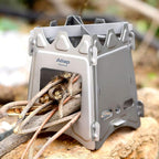 Ultralight Titanium Wood Burning Stove Outdoor Camping Multi-Fuels Alcohol Stove BBQ Stove WS009ST-Ti (Multifunctional Wood Burning Stove)