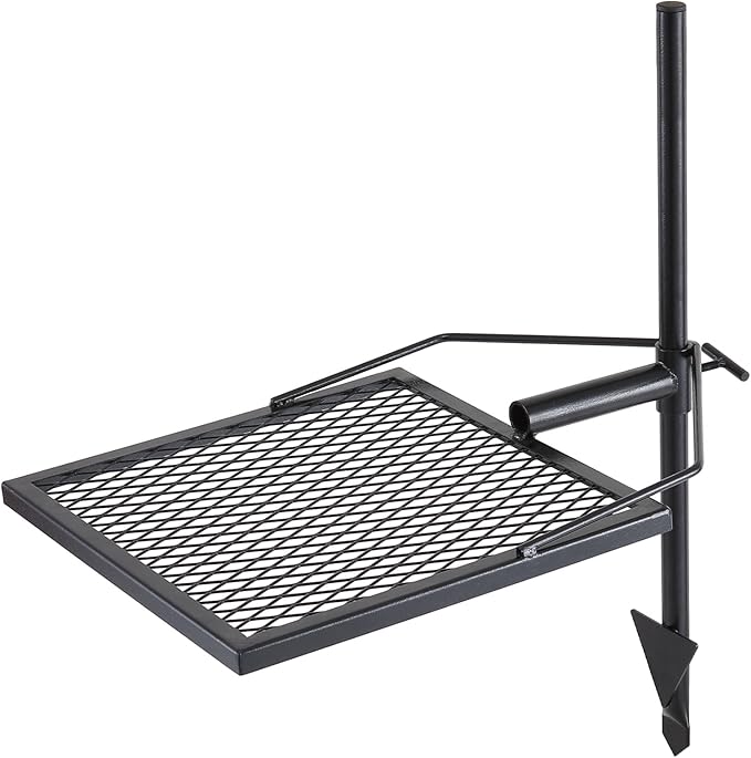 VEVOR Swivel Campfire Grill, Fire Pit Grill Grate over Fire Pits, Heavy Duty Steel Grill Grates, 360° Adjustable Open Fire Outdoor Cooking Equipment, Portable Camp Fire Racks for Camping Outdoor BBQ