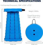 Collapsible Stool With 3-in-1 Cushioned Carry Case, 400lbs Max Weight, Lightweight Portable Retractable Foldable Telescoping Camping Stool for Adults Outdoor Fishing Hiking Travel BBQ